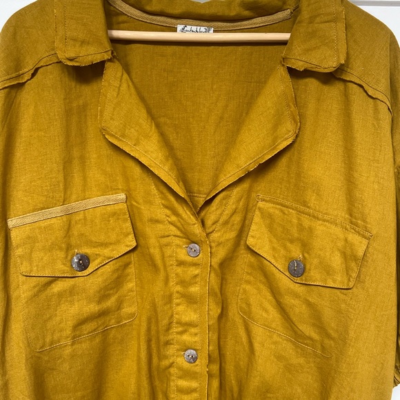 Free People Sofari Alchemy Short Sleeve Linen Bodysuit Large - Picture 5 of 9